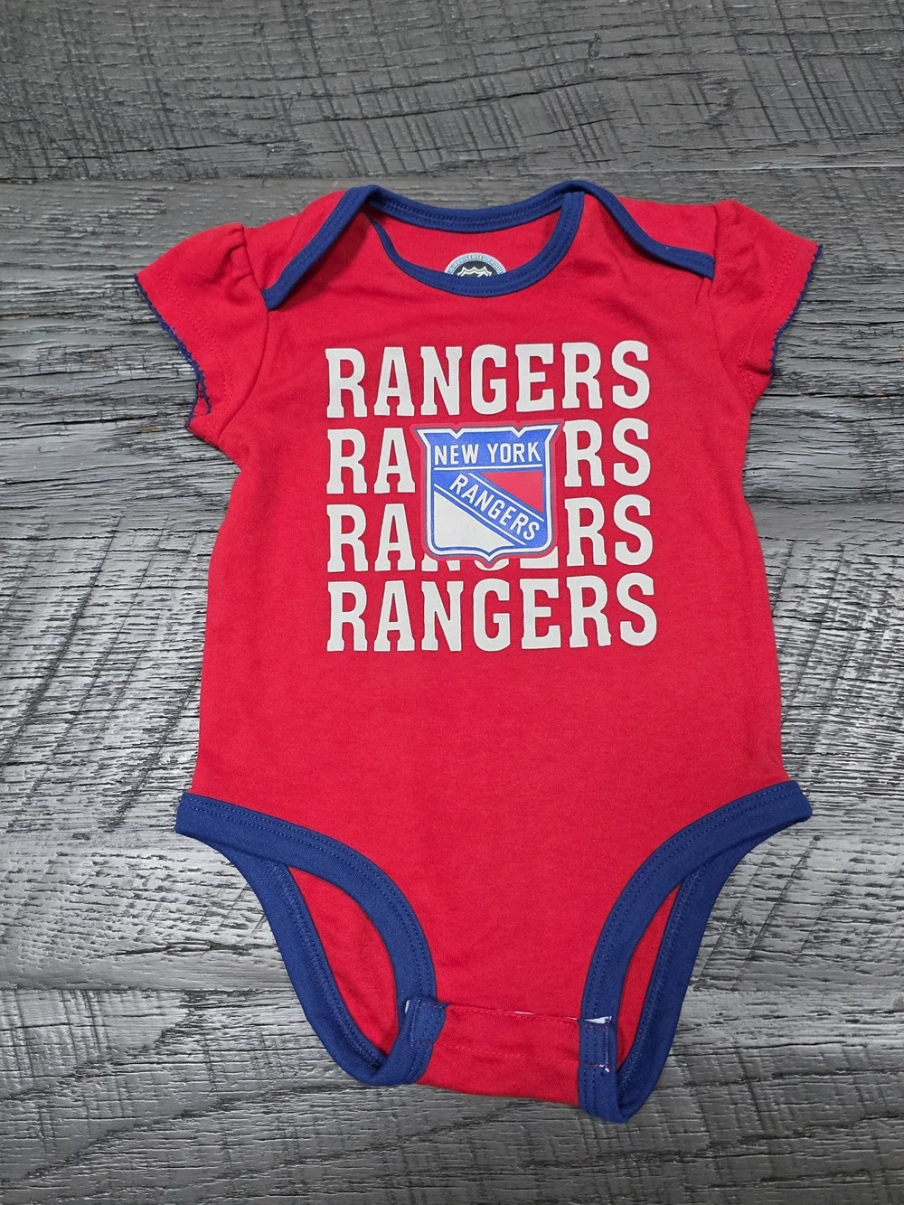 Nwot NHL New York Rangers Red & Blue Infant One-Piece Bodysuit (Sz:12m)